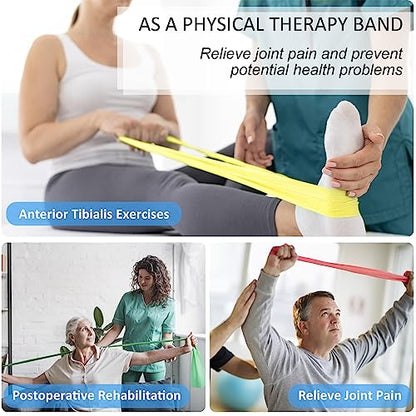 Resistance Bands Set for Physical Therapy, Rehab, Yoga and Pilates - color: Gradient Pink 5-80lbs