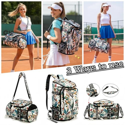 SDTAME Gym Duffel Backpack with Shoe Pocket & Laptop Sleeve - color: Yellow