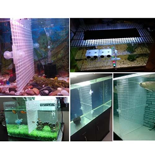 2sets Aquarium Divider Lattice Plate for Betta Tank Suction Cup Cut Splice Fish Tank Separator for Breeding Random Color