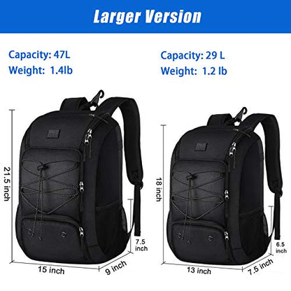 MATEIN Youth Baseball Backpack, Softball Bat Bag with Shoes Compartment | Lightweight Baseball Bag for Boys and Adult, Fence Hook Hold TBall Bat, Batting Mitten, Helmet, Caps, Teeball Gear Equipment - color: Black, size: 47L