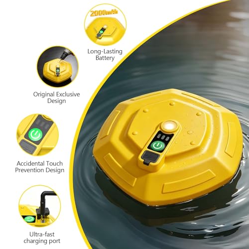 Floating & Rechargeable Bait Bucket Aerator, IPX7 Waterproof Rechargeable Charging Portable Oxygen Pump Floating Aerator Livewell for Fish Tank & Fishing Trips,Ultra-Quiet Bubbler for Live Bait