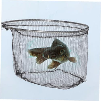 FRCOLOR 4pcs Foldable Fishing Landing Net Replacement, Stainless Steel Deep Round Net Head 40cm, Soft Flexible Trout Netting for Freshwater and Saltwater Anglers