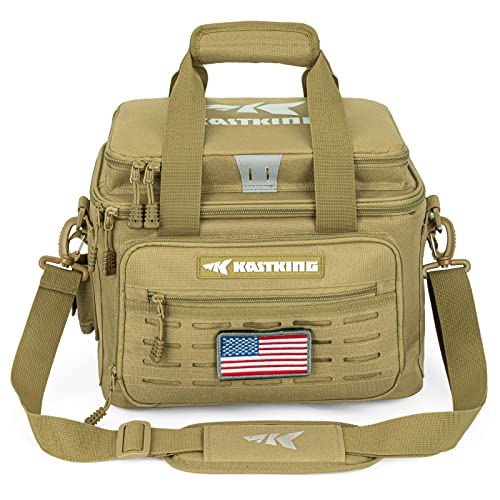 KastKing Fishing Tackle Bags - Saltwater & Freshwater Fishing Bags - Water Resistant, Padded Shoulder Strap - Gear Storage - color: Khaki--Medium, size: Medium