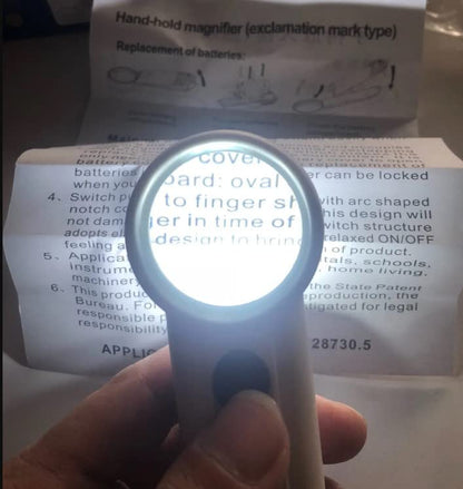 Othmro 1Pcs 5X Magnifying Glass with Light, Diameter 1.97inch LED Illuminated Handheld Magnifier, Round Read Loupe with Handle for Reading Jewelry Stamps Watches Repair White - color: A 5x 50mm