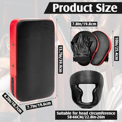 Gemscream 10 in 1 Taekwondo Kick Pad Boxing Equipment Set - color: Black