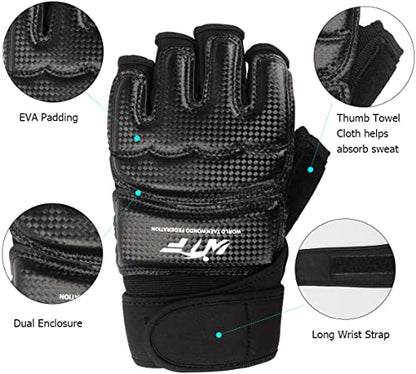 Punch Bag Training Gloves, LangRay MMA Grappling Gloves for Sparring Martial Arts Boxing Training for Adults and Kids - size: X-Large, style: Taekwondo Black