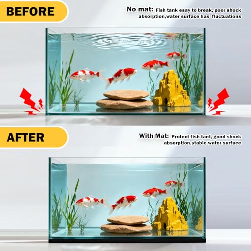 Aquarium Leveling Mat for Fish Tanks, Neoprene Fish Tank Mat 23.6X 15.7inch,Non-Slip Shockproof Fish Tank Pad to Reduce Tank Noise,Prevents Scratches on Desks/Floor,Cut-to-Fit for Small/Medium Tanks - size: 15.7 x 23.6 inch