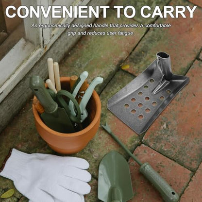Toddmomy Sewer Shovel Mud Sifting Shovel with 1.5Cm Holes Multi-Use Drain Scoop Tool for Catch Basin Ditch Garden Cleaning 9.44X5.90X5.51 Inch