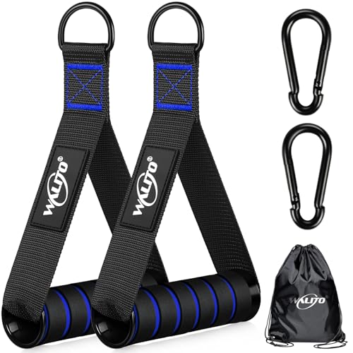 Exercise Handles, Cable Machine Handles for Gym Cable Attachments Training - color: Black-Blue