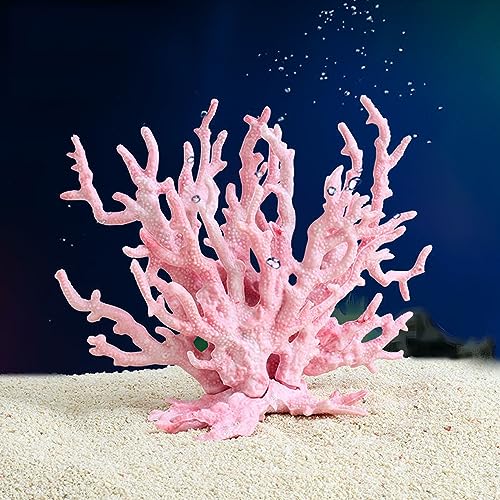 Aquarium Decorations Resin Reef Tank Decor Accessories Fake Coral Fish Tank Ornaments (Pink)