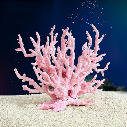 Aquarium Decorations Resin Reef Tank Decor Accessories Fake Coral Fish Tank Ornaments (Pink)