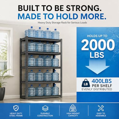 PRESTELION Aquarium Stand Fish Tank Stand 1600LBS Metal Shelving Adjustable Heavy Duty Storage Shelves Display Shelves Utility Shelf for Turtle Tank, Reptile Terrarium, 72" H×35.4" W×15.7" D, Black