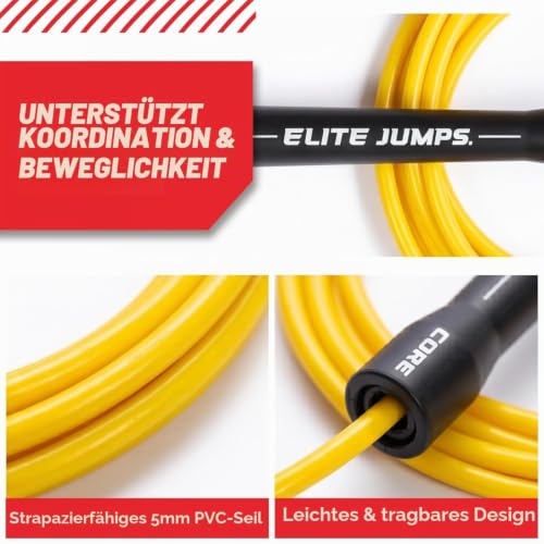 Elite Jumps Core 5mm, PVC Adjustable Skipping Rope - color: Hot Pink
