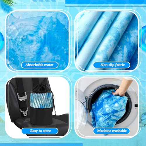 Hahafelt 2 Pack Car Seat Towel Cover with Storage Bag, Blue Tie Dye - style: Blue Tie Dye
