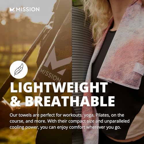 MISSION Max Plus Cooling Towel- Soft, Durable Microfiber - Cools Up to 3 Hours - UPF 50 Sun Protection - Machine Washable - color: Mirage Camo Vista Blue