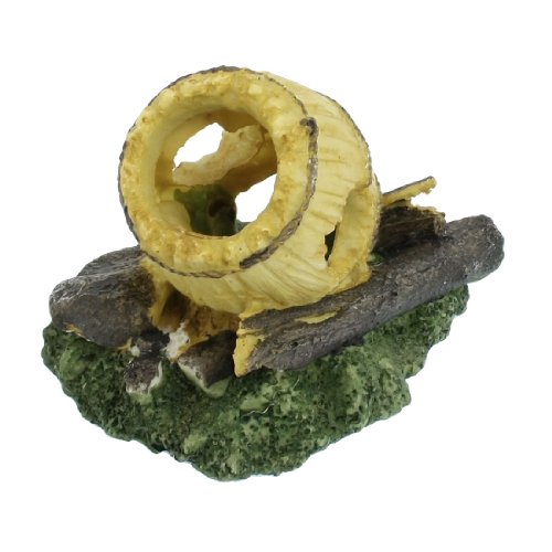 Ruilogod Yard Rockery Yellow Brown Resin Barrel Decoration for Fish Tank