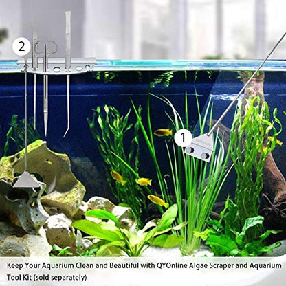 Aquarium Scraper, 25.6" Stainless Steel Scraper Cleaning Razor with 10 Blades for Glass Aquarium Fish Tank