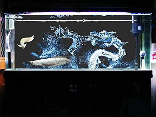 Water Dragon Aquarium Background Poster HD Fish Tank Decorations Landscape (30" x 18"/ 76 x 46cm) - size: 30" x 18"/ 76 x 46cm