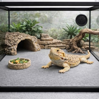 47" x 24" Large Reptile Carpet Terrarium Liner Bedding Reptile Substrate Mat Tank Accessories for Bearded Dragon Snake Lizard Tortoise Leopard Gecko (Grey) - color: Grey