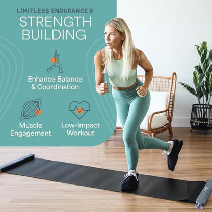 Lifepro Glidemaster Exercise Slide Board – Sliding Mat for Hockey, Skating & Core Training – Includes Booties, Carry Bag & Workout Poster – Home Fitness & Physical Therapy Equipment