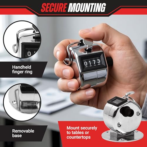 Stalwart Handheld or Mountable Clicker Counter with Easy Thumb Tally Button