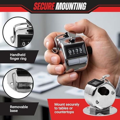 Stalwart Handheld or Mountable Clicker Counter with Easy Thumb Tally Button