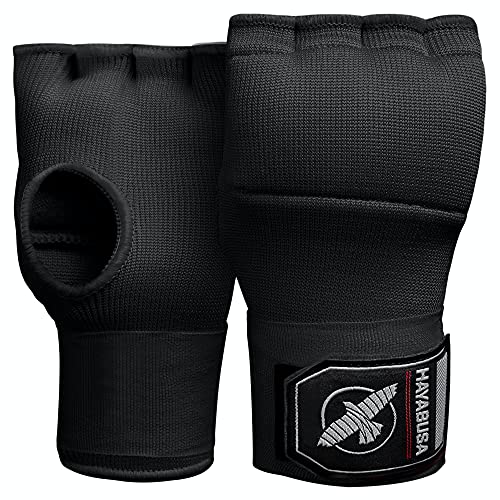 Hayabusa Quick Gel Hand Wrap Boxing Gloves | Slip-On Design, Padded Knuckle Protection, Hook and Loop Closure, Muay Thai Kickboxing, Men and Women, Sparring