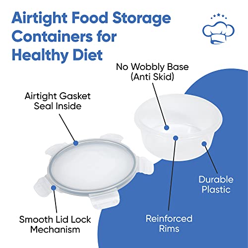Chef's Path 32 Piece Airtight Food Storage Containers with Easy Snap Lids, 16 Containers and Lids, Stackable Kitchen and Pantry Canisters for Meal Prep and Food Storage - Transparent