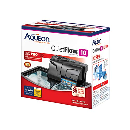 Aqueon QuietFlow 10 LED PRO Aquarium Fish Tank Power Filter For Up to 20 Gallon Aquariums - size: For Up To 20 Gallon Aquariums