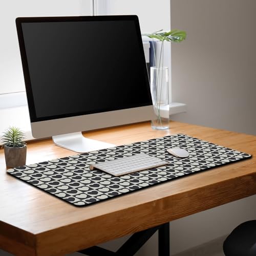 Gaming Mat Black and White XXL Mousepad Big Mouse Pad Office Desk Mat Full Desk Mouse Pads Waterproof Non-Slip Rubber Base 35.4 X 15.7 for Game Office, Tiny Hearts Chess Grid - color: Tiny Hearts Chess Grid