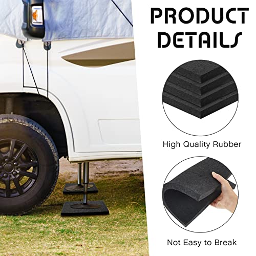 4 Pcs RV Leveling Blocks 12x12x0.75 Inch Thick Rubber RV Jack Pads Stabilizer Jack Pads for Travel Campers Trailers, Prevents Sinking and Helps Stabilize
