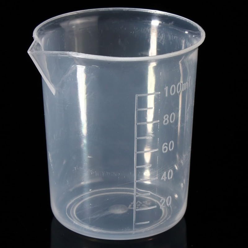 6pcs Plastic Graduated Beaker 100ml Transparent Measuring Cup Laboratory Measuring Jugs Kitchen Measure Tool Mixing Cups