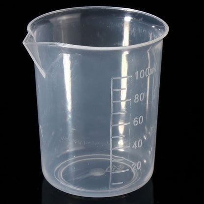 6pcs Plastic Graduated Beaker 100ml Transparent Measuring Cup Laboratory Measuring Jugs Kitchen Measure Tool Mixing Cups