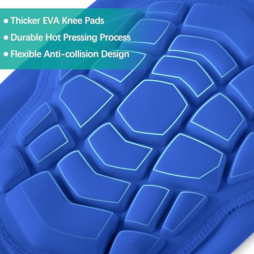 Knee Pads Compression Leg Sleeve Wrestling Volleyball Football Knee Pads, Knee Compression Sleeve for Youth Adult, 1 pair of Knee Sleeves ((#1) Blue-2pcs,Small) - color: (#1) Blue-2pcs, size: Small