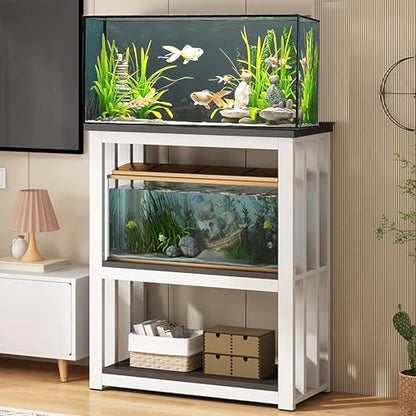 Fish Tank Stand,Extra Large Fish Tank Stand & Reptile Cabinet - Multi-Aquarium Rack for Office, Home & Exhibitions - Commercial Terrarium Table with Anti-Slip Mat & Durable Shelves
