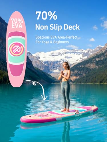 Niphean 10' Inflatable Paddle Board, Ultra-Light SUP for Beginners - color: Bright Orange