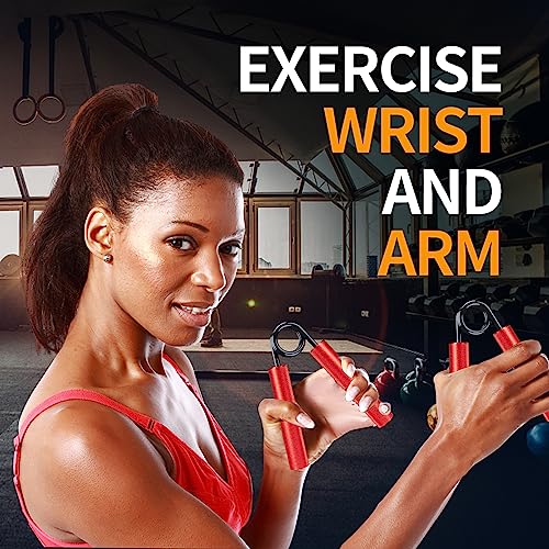 Grip Strength Trainer Set, 6 Pack, 50-350LB, Wrist Forearm Strengthener, Metal No Slip, Hand Grip Gripper Strengthener for Strength Training and Exercise, Hand Workout Squeezer Grip Strength - color: Red