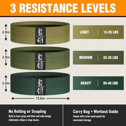 Fabric Resistance Bands for Working Out - color: Green