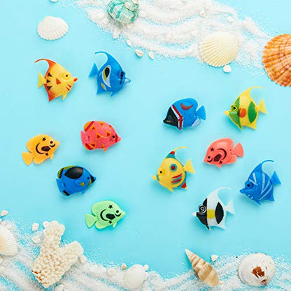 Weewooday 20 Pcs Artificial Moving Fishes Plastic Floating Lifelike Fish Tank Ornament Aquarium Decorations (Random Fish) - style: Random Fish