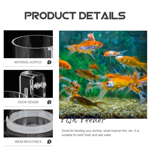 Acrylic Fish Feeding Ring for Aquarium Tank, Lightweight Floating Feeder Circle, Large Size Fish Food Dispenser for Aquarium Supplies