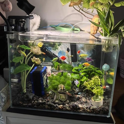 Acrylic Aquarium Canopy with Feeding Port - Customizable Ventilation Lid, Jump-Proof Pet Cover for Fish Tanks, Ideal for Aquatic Life and Easy Access - size: 31x16.5cm