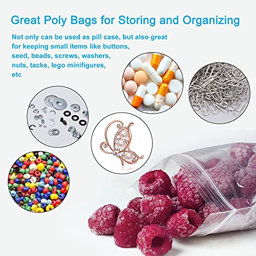 200 Pcs Small Plastic Bags, 3 x 4 inch Clear Jewelry Bags, Resealable Zipper, Transparent - size: 3" x 4"