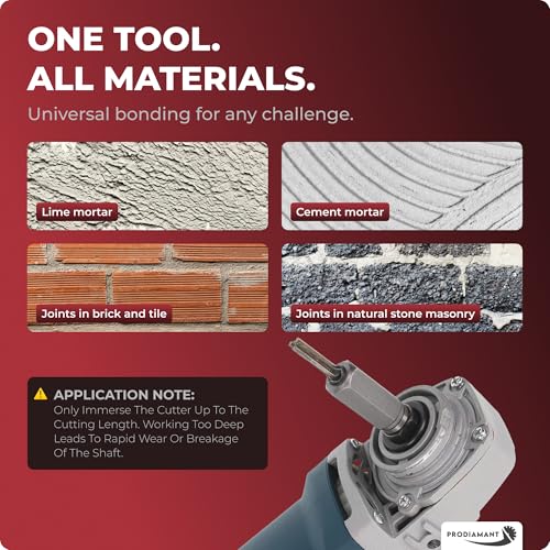 PRODIAMANT® Mortar Rake [10MM / 3/8 INCH] - Raking Bit for M14 Angle Grinder with 5/8-11 Thread Tuck Pointing Bit for Masonry, Brick, Concrete, Joint & Grout Tungsten Carbide Cutter (12mm (1/2 Inch))