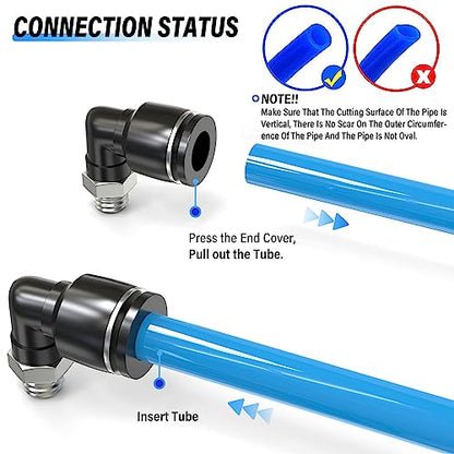 TAILONZ PNEUMATIC Male Elbow 4mm Tube OD x M6 Thread 90 Push to Connect Fittings PL4-M6 (Pack of 10) - size: 4mm OD M6