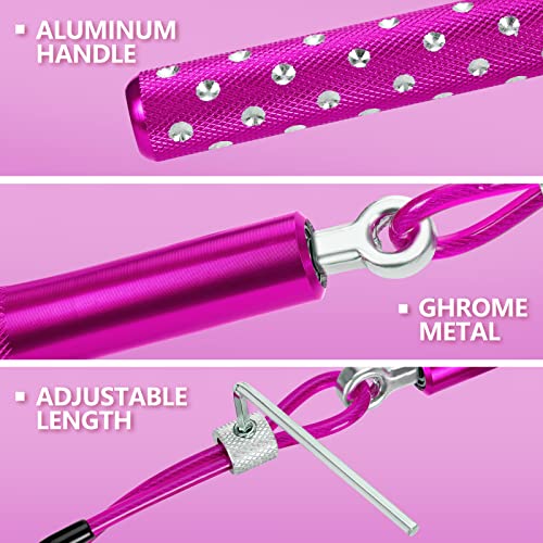 Jump Rope, Wastou Speed Jumping Rope for Training Fitness Exercise, Adjustable Adults Workout Skipping Rope for Men, Women, Kids, Girls - color: Pink-B