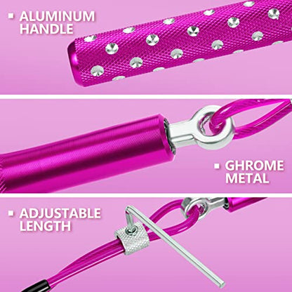 Jump Rope, Wastou Speed Jumping Rope for Training Fitness Exercise, Adjustable Adults Workout Skipping Rope for Men, Women, Kids, Girls - color: Pink-B