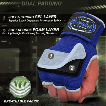 FARABI Kids Hybrid Boxing Inner Gloves Punching Boxing Gloves - color: All Blue (Pack of 2)