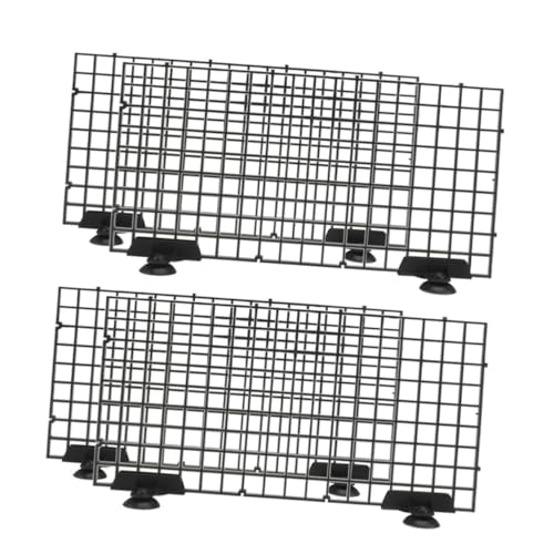 4sets Aquarium Divider with Plastic Grate Isolation Board for Fish Tank Easy Installation Sturdy Crate Diffuser Grid Panel Bottom Tray for Multiple Species