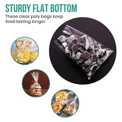 Levex - 8" x 24" (100 Count) Open End Flat Top - 1.5-Mil Clear Poly Bags for Packaging, Shipping, Storage & Food (Bags Do Not Have a Seal or Prints) - size: 8" x 24" (100 Pack)