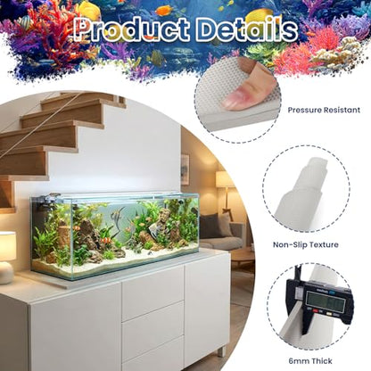Aquarium Leveling Mat, 24 x 48 Inch, Gray | 6mm Thick, Non-Slip, Shockproof, Waterproof, Easy to Cut - color: Gray, size: 24 x 48in